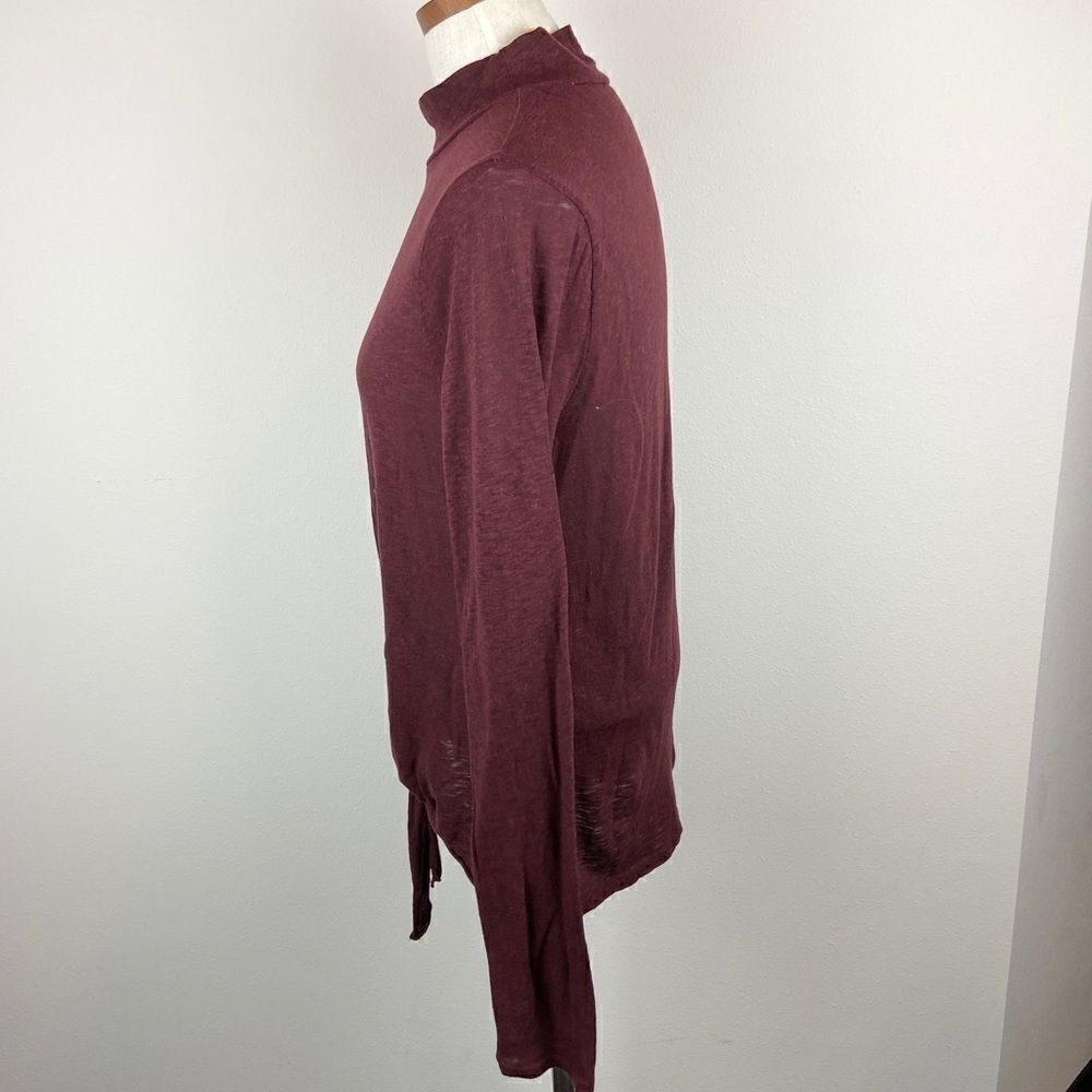 Three Dots Tie-Front Mock Neck - Picture 5 of 7